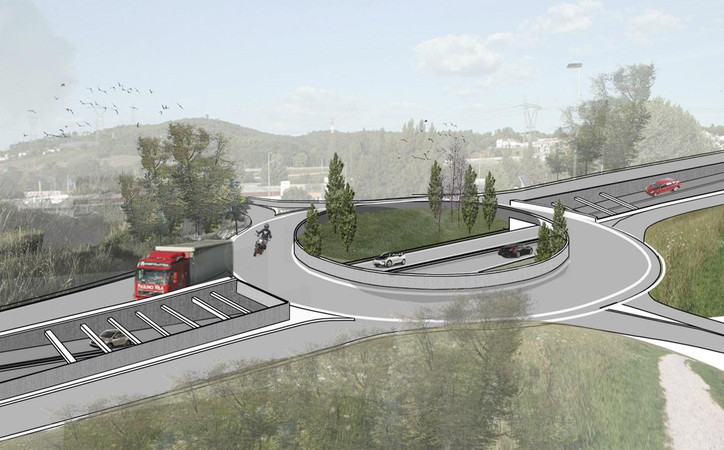 Assinatura do auto de consignação da obra de desnivelamento da rotunda de Silvares