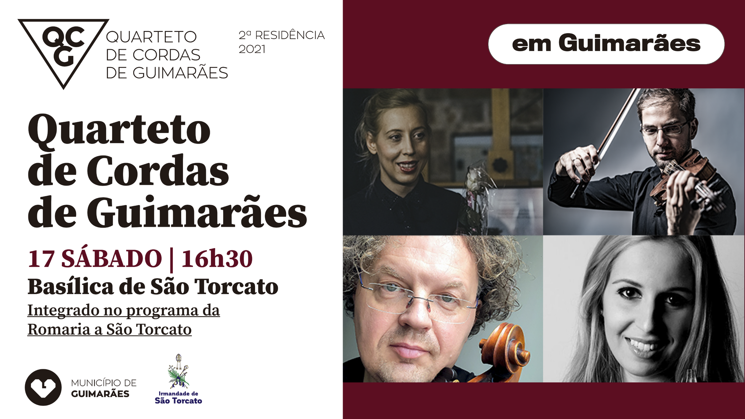 Quarteto de Cordas de Guimarães apresenta recital no próximo dia 17 de julho, às 16h30