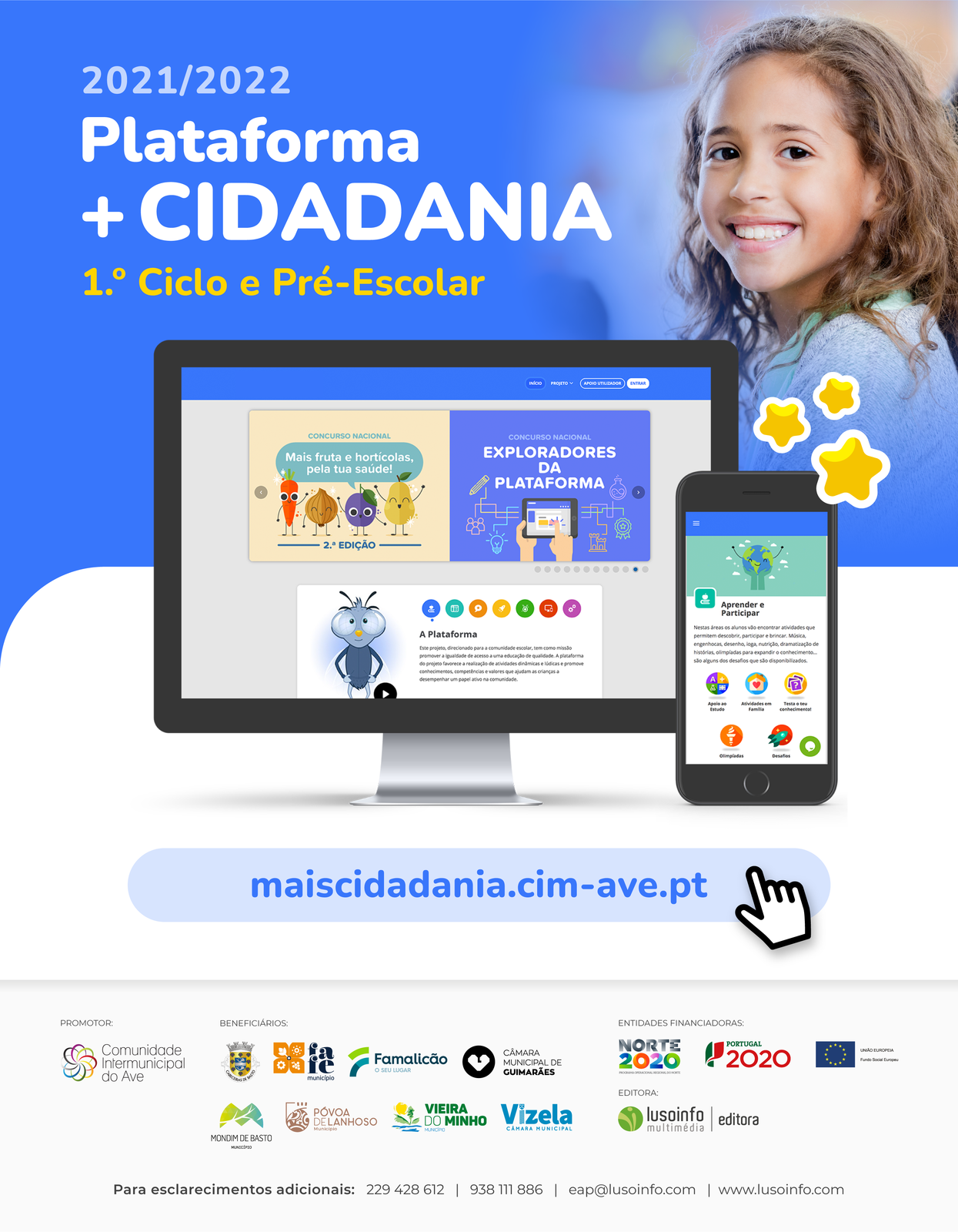 Plataforma +Cidadania para crianças do pré-escolar e 1.º Ciclo