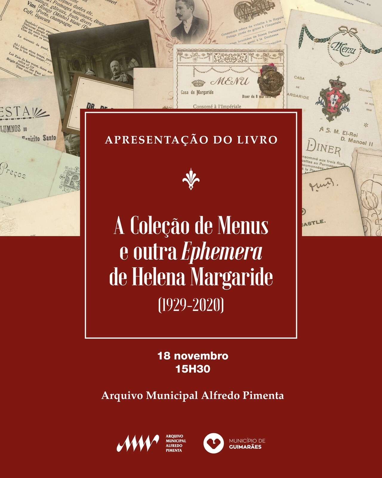 "A Coleção de Menus e outra Ephemera de Helena Margaride (1929-2020)" apresentado no Arquivo Muni...
