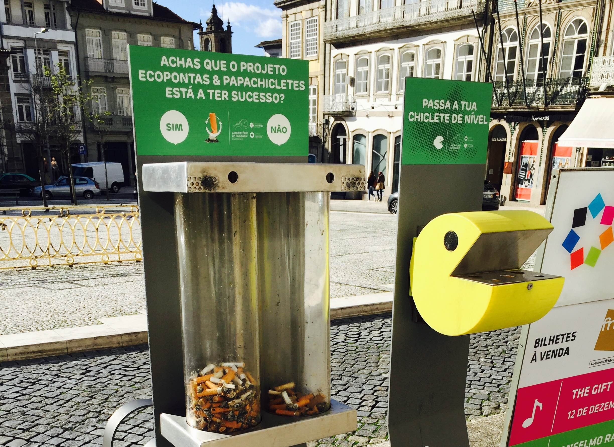 10 mil cigarros no EcoPontas e 900 pastilhas elásticas recolhidas no espaço de um mês