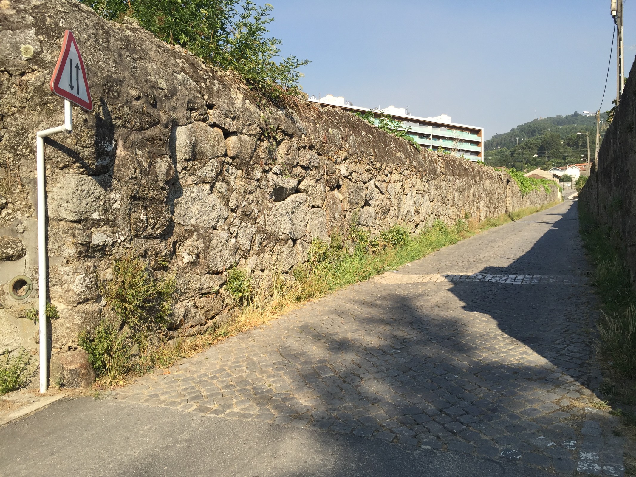 Rua D. Domingos da Silva Gonçalves com dois sentidos para acesso às Hortas durante as Gualterianas